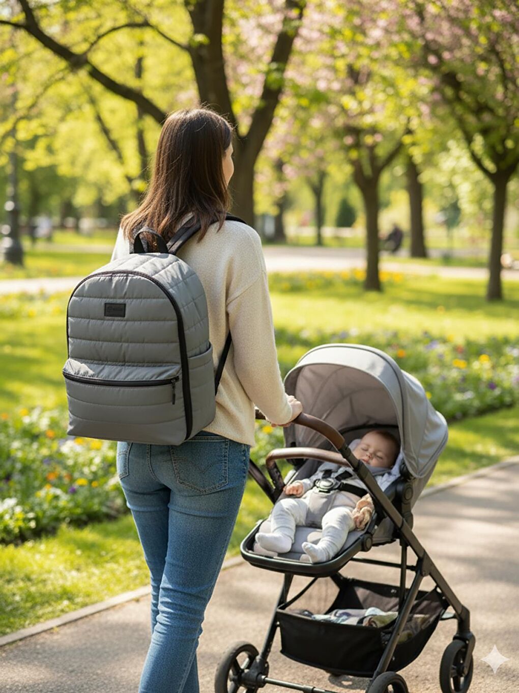 Selimiye Anne Bebek Bakım Çantası - Gri Standart-3