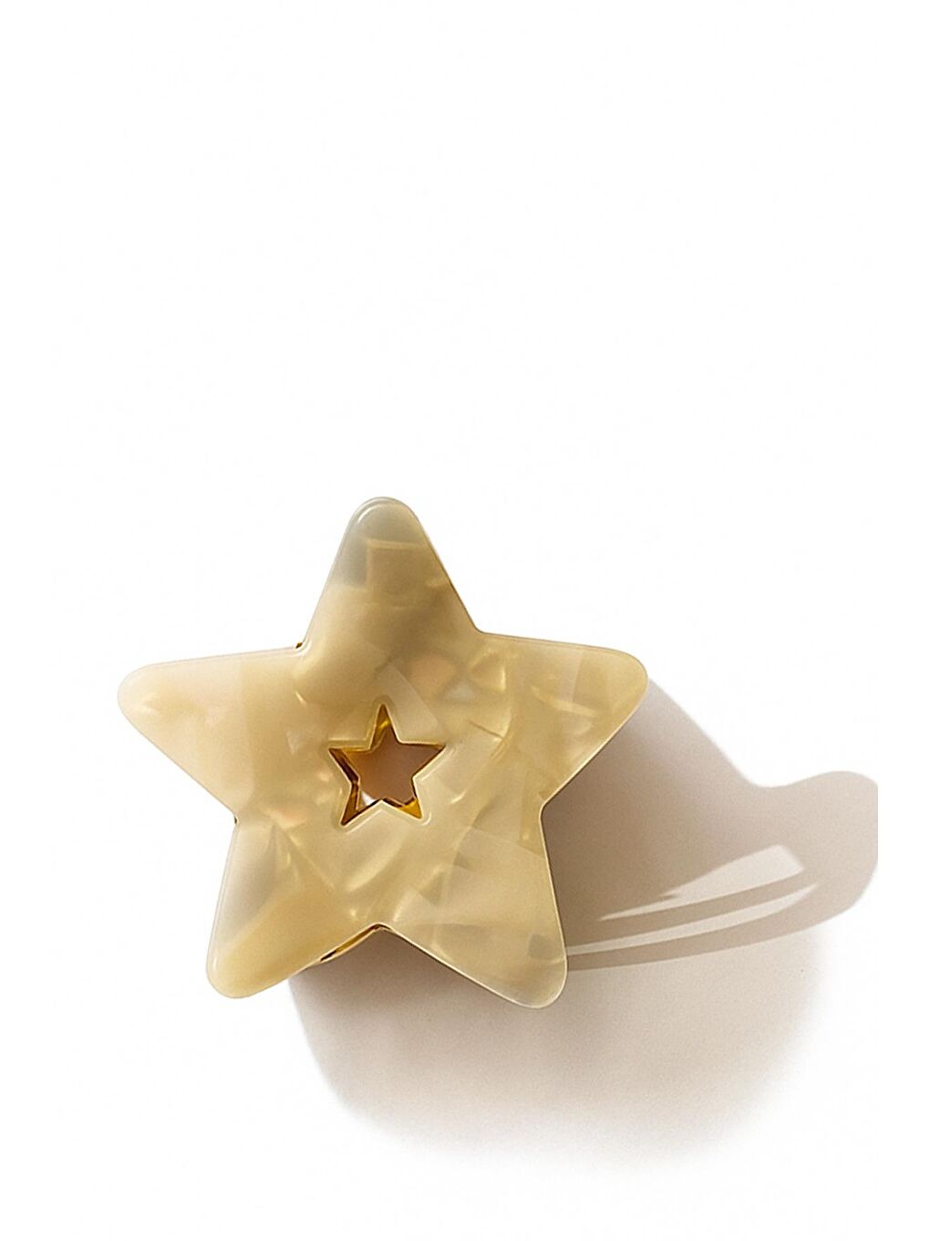 Bej Lüks Metal Asetat Yıldız Mandal Toka-1