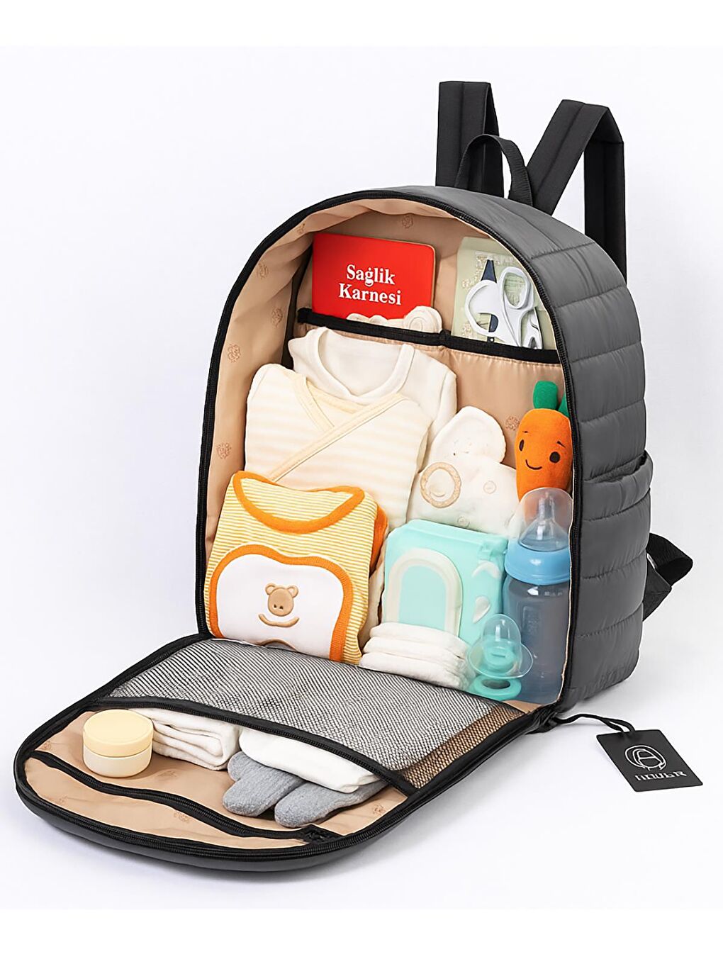 Selimiye Anne Bebek Bakım Çantası - Gri Standart-7