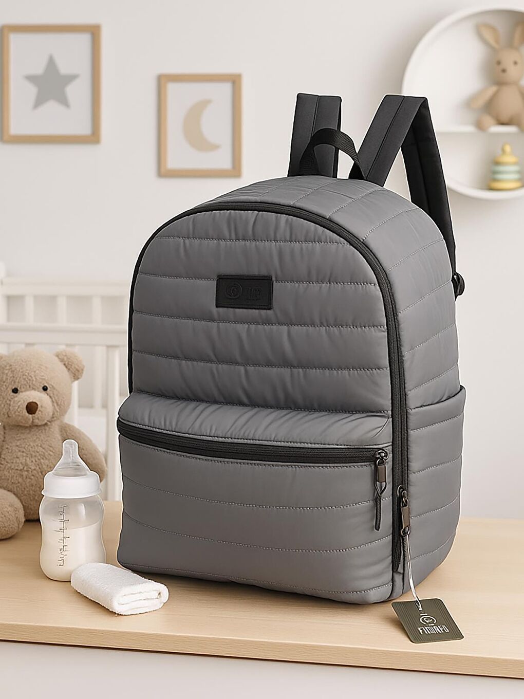 Selimiye Anne Bebek Bakım Çantası - Gri Standart-9