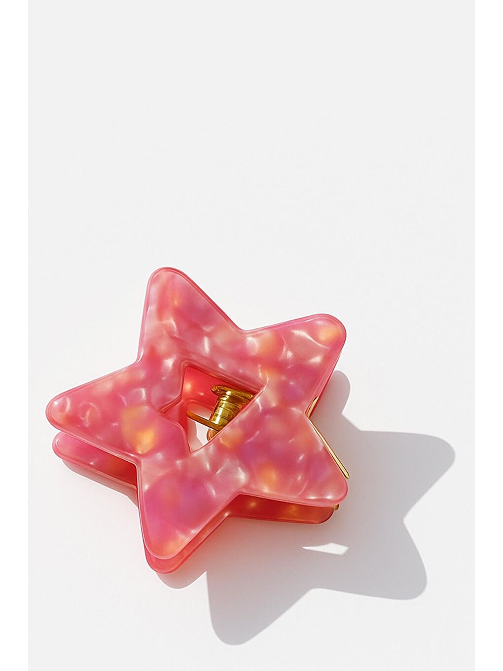 Pembe Lüks Metal Asetat Yıldız Mandal Toka-3