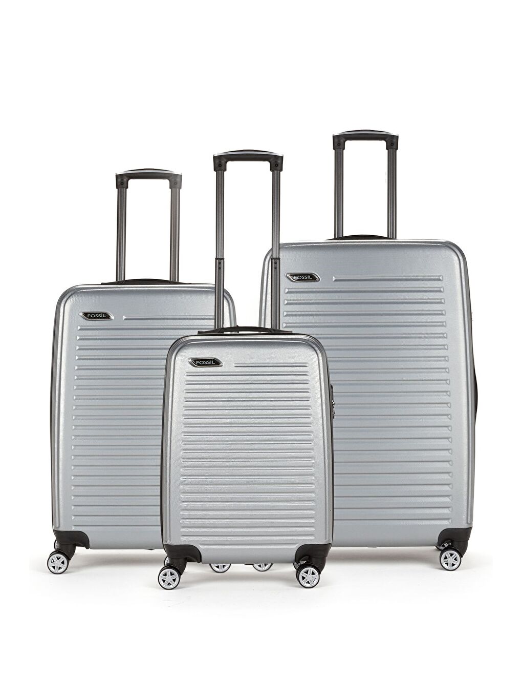 Gri ABS Unisex Kabin Orta Büyük Boy 3'lü Valiz Seti FSL126