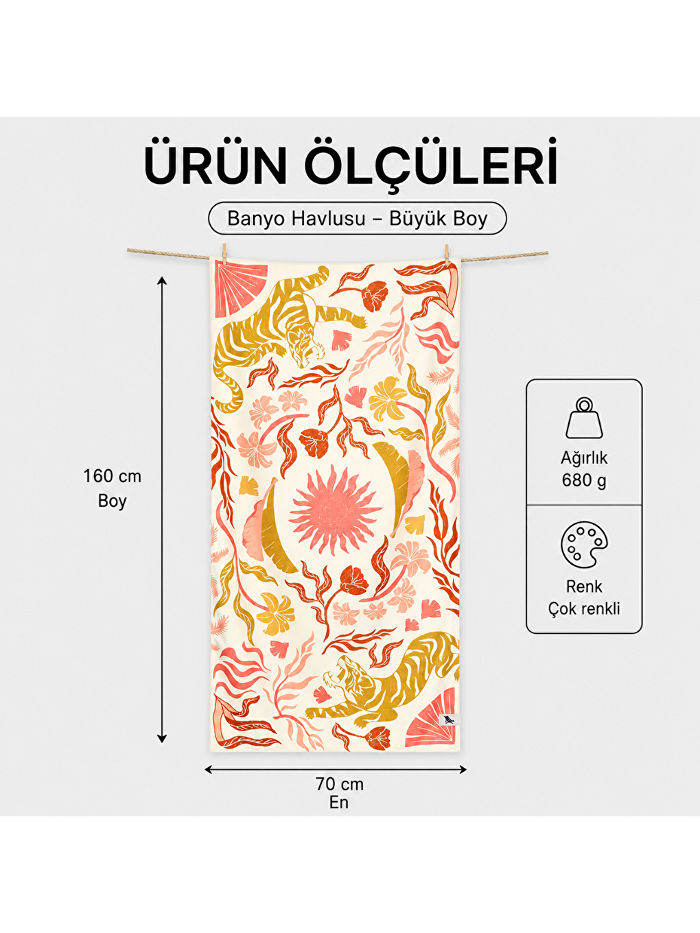 Karışık Dock And Bay Banyo Havlusu Waffle L Tiger Palm-1