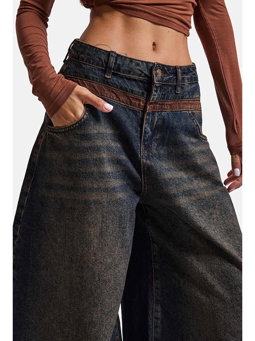 Mavi Kadın Koyu Jean 2w6-8 Barrel Fit Bol Kesim Özel Tasarım Denim Jean-2