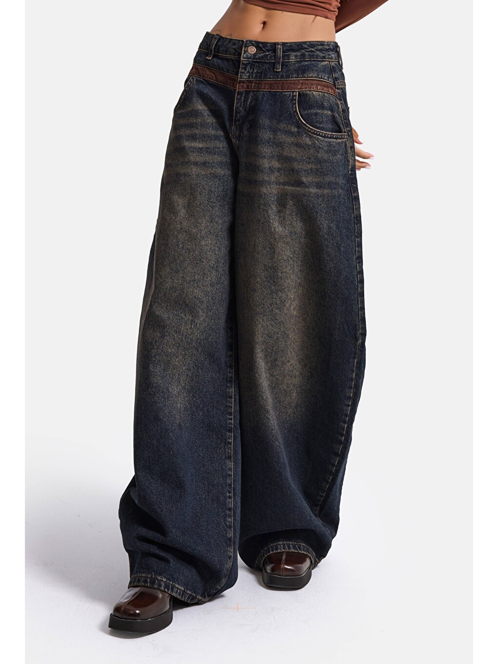 Mavi Kadın Koyu Jean 2w6-8 Barrel Fit Bol Kesim Özel Tasarım Denim Jean-3