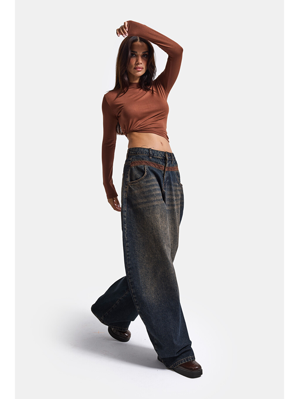 Mavi Kadın Koyu Jean 2w6-8 Barrel Fit Bol Kesim Özel Tasarım Denim Jean-4