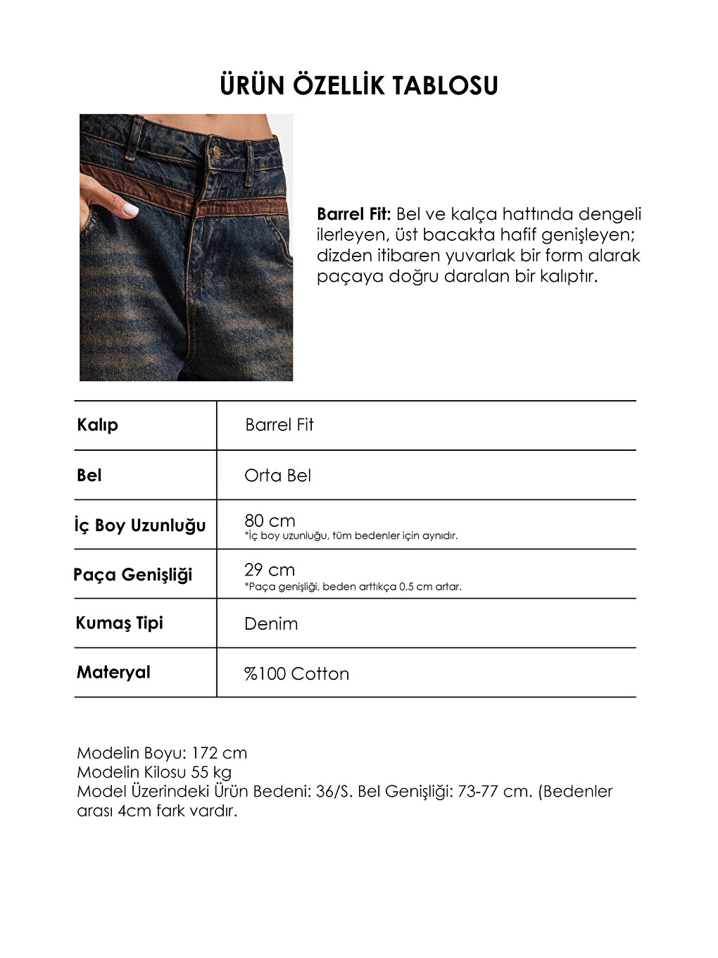 Mavi Kadın Koyu Jean 2w6-8 Barrel Fit Bol Kesim Özel Tasarım Denim Jean-5