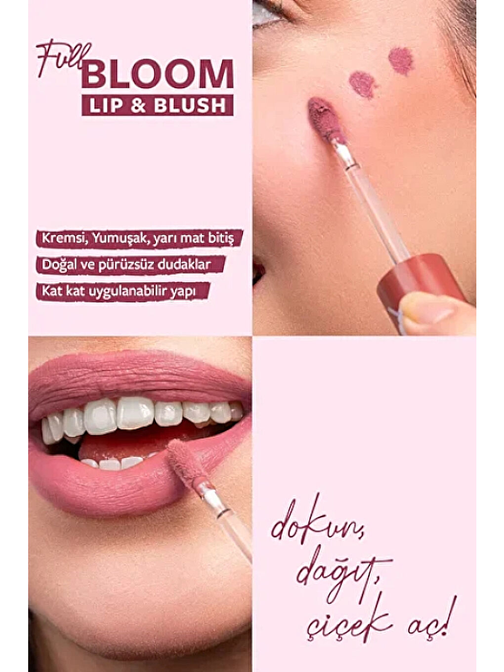 Full Bloom Lip & Blush 76 Flora 4.8 ml Dudak ve Yanak Renklendirici-1