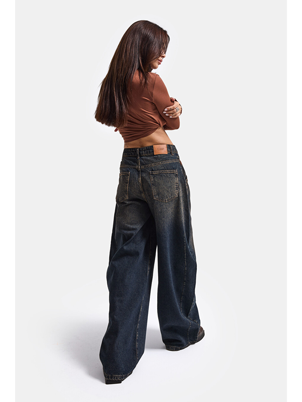 Mavi Kadın Koyu Jean 2w6-8 Barrel Fit Bol Kesim Özel Tasarım Denim Jean-6