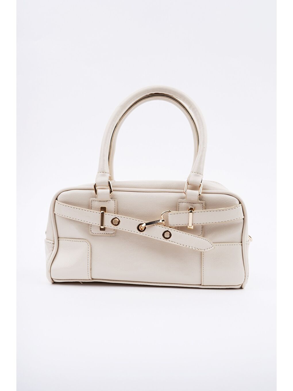 Bej ROSALİE Kadın Kemer Detaylı El ve Omuz Çantası