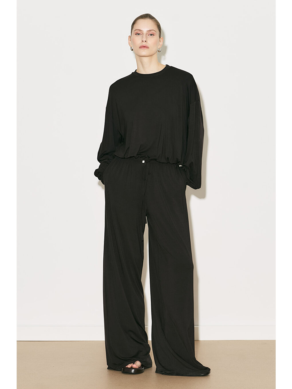 Easy Balon Kol Ayarlamalı Bluz Kahverengi