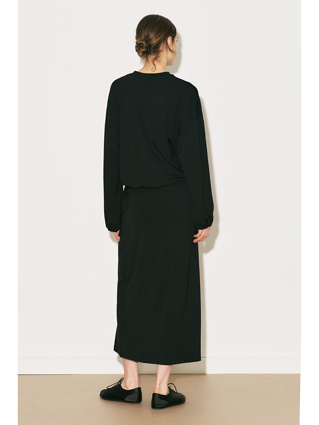 Easy Balon Kol Ayarlamalı Bluz Siyah-3