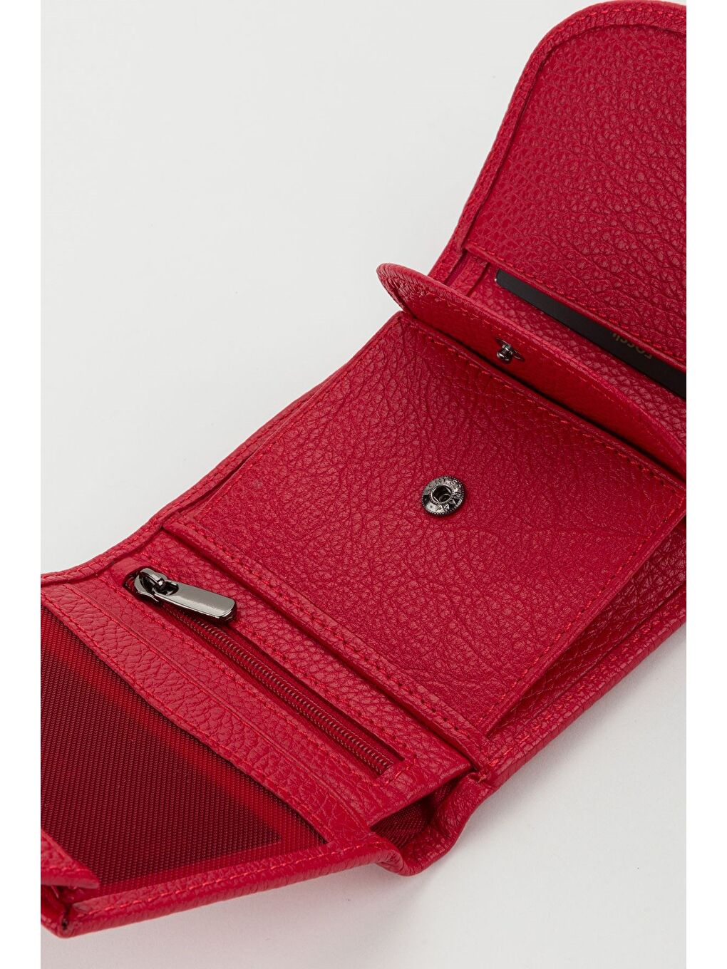 Kırmızı Kutulu Hakiki Deri Gök Mavi Küçük Boy Çok Gözlü Kadın El Portföyü Kartlık Cüzdan-3