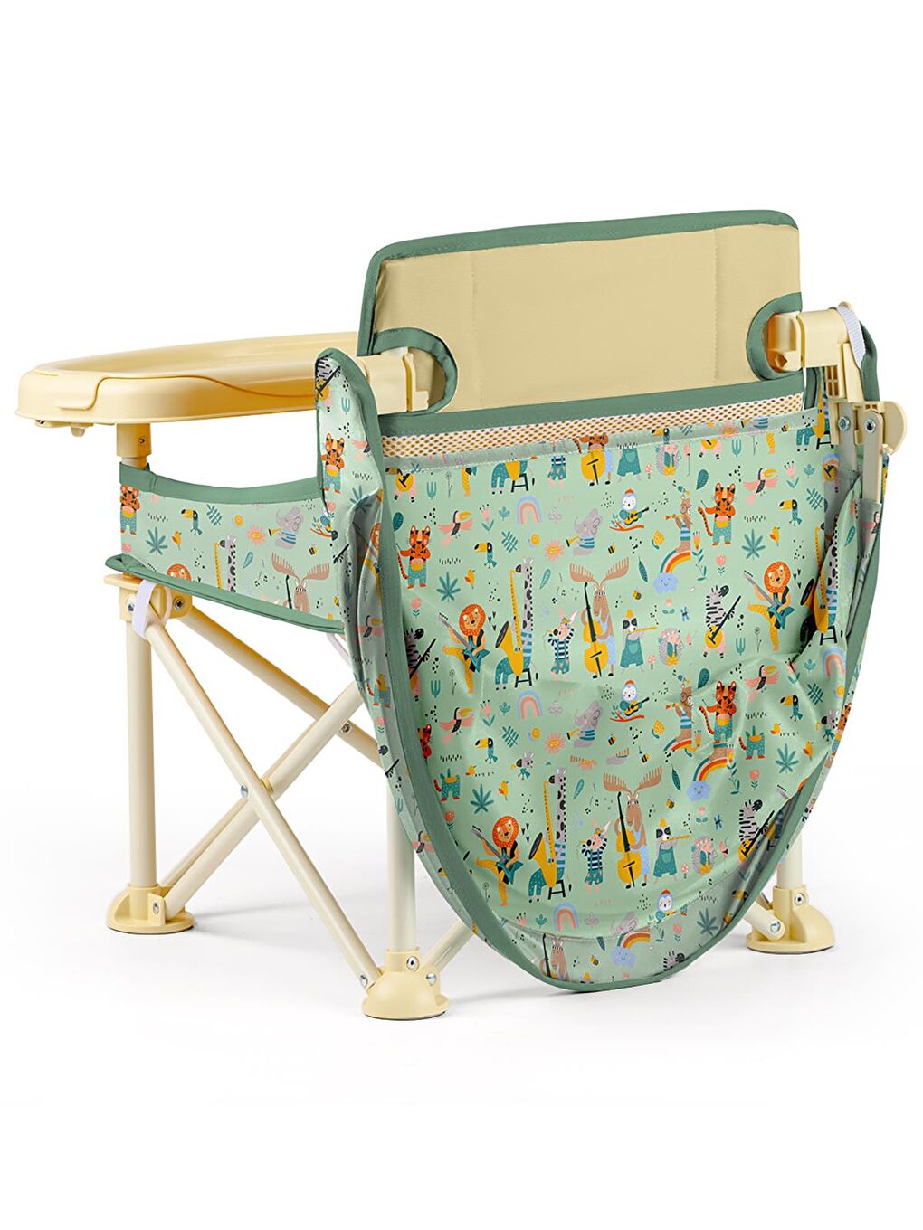 Tenteli Portatif Mama Sandalyesi - Bej Standart-4