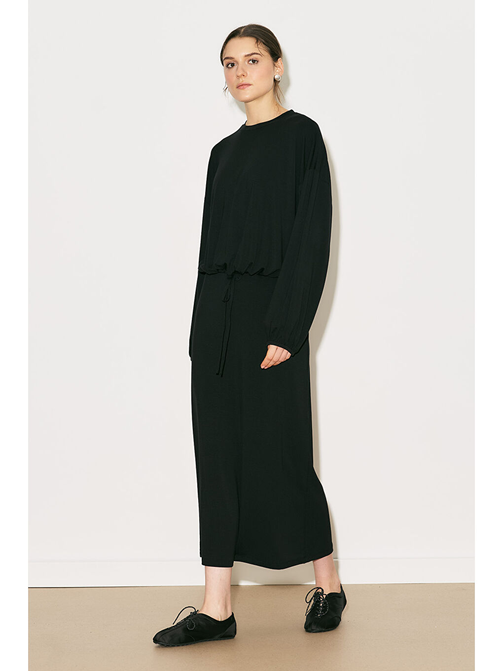 Easy Balon Kol Ayarlamalı Bluz Siyah-7