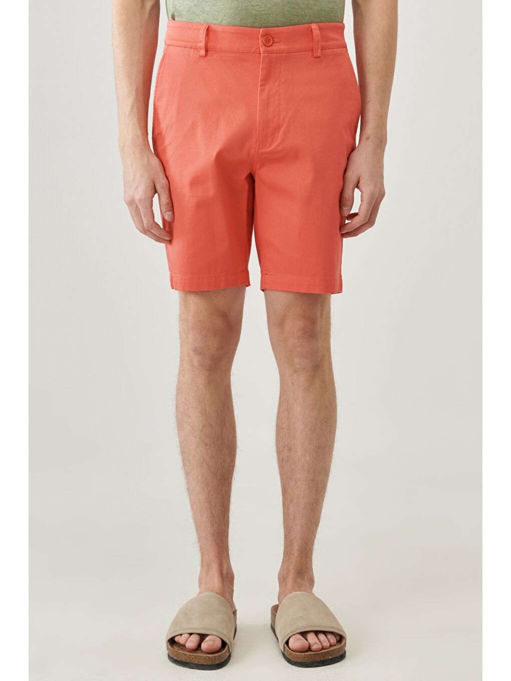 Pembe Regular Fit Rahat Kesim Chino Şort-1