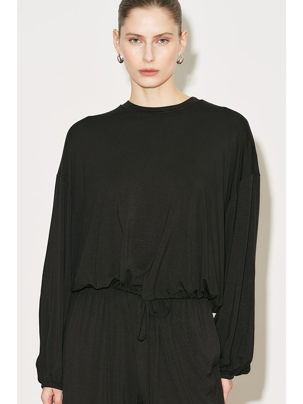 Easy Balon Kol Ayarlamalı Bluz Kahverengi-7