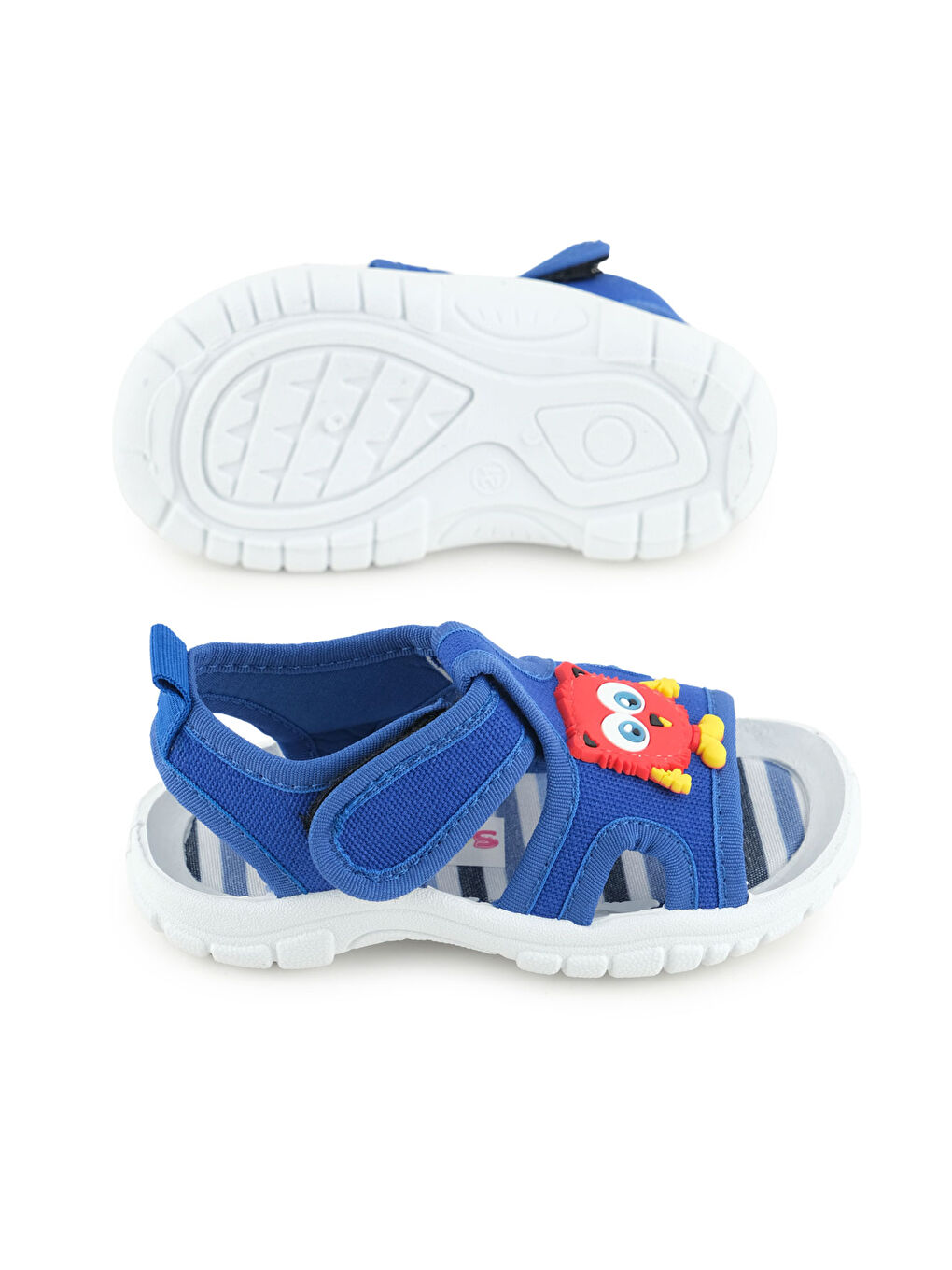 Mavi Erkek Çocuk Yazlık Alt Taban PVC Rahat İç Taban Terk Cırt Cırtlı Ayarlanabilir Günlük Sandalet-4