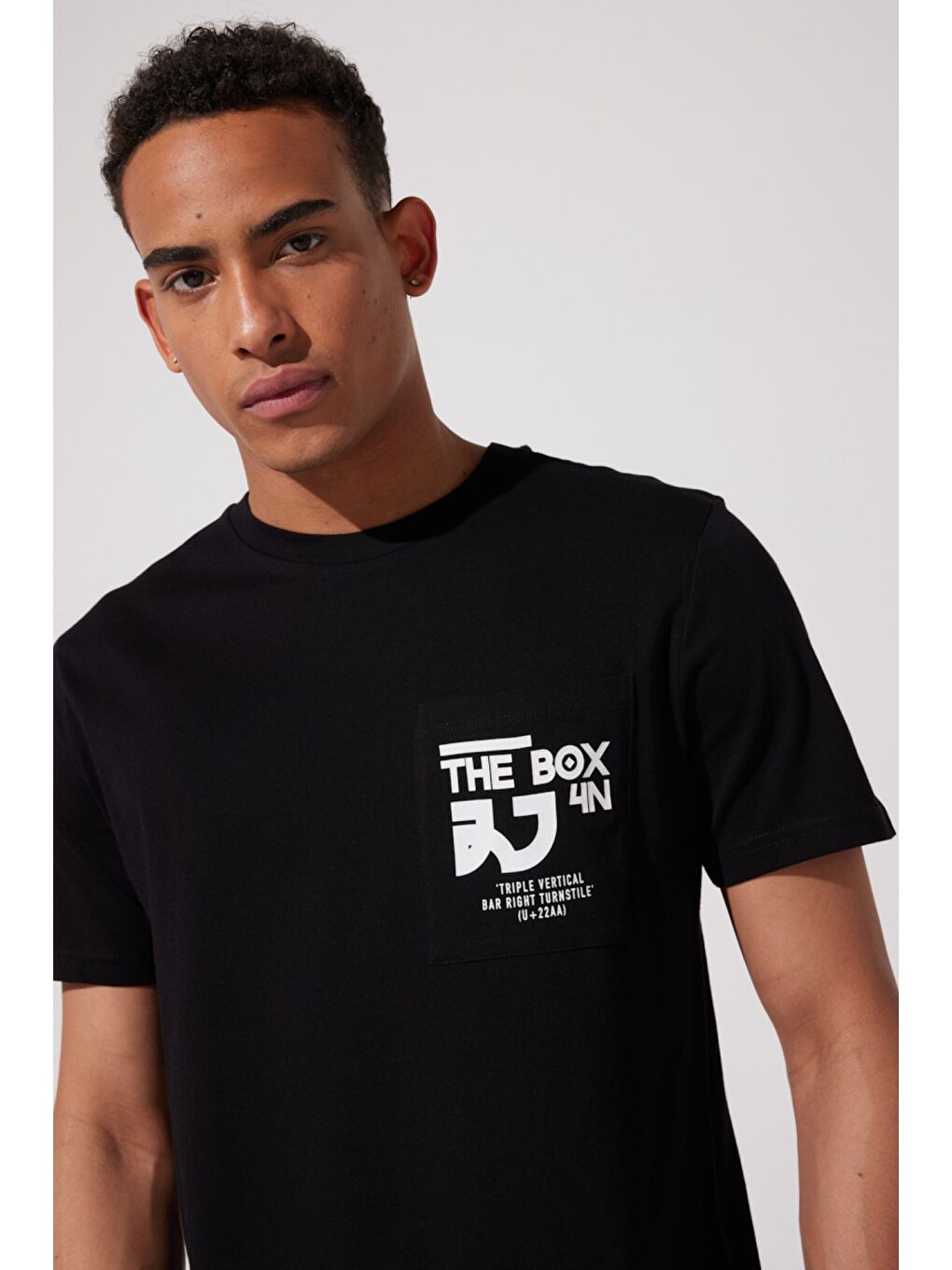 Regular Fit %100 Pamuk Bisiklet Yaka Siyah Tişört-1