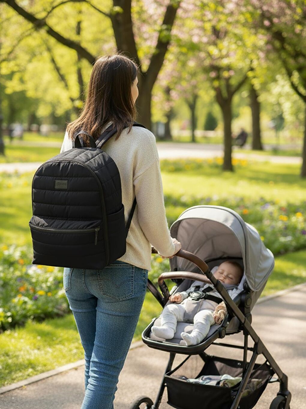 Selimiye Anne Bebek Bakım Çantası - Siyah Standart-2