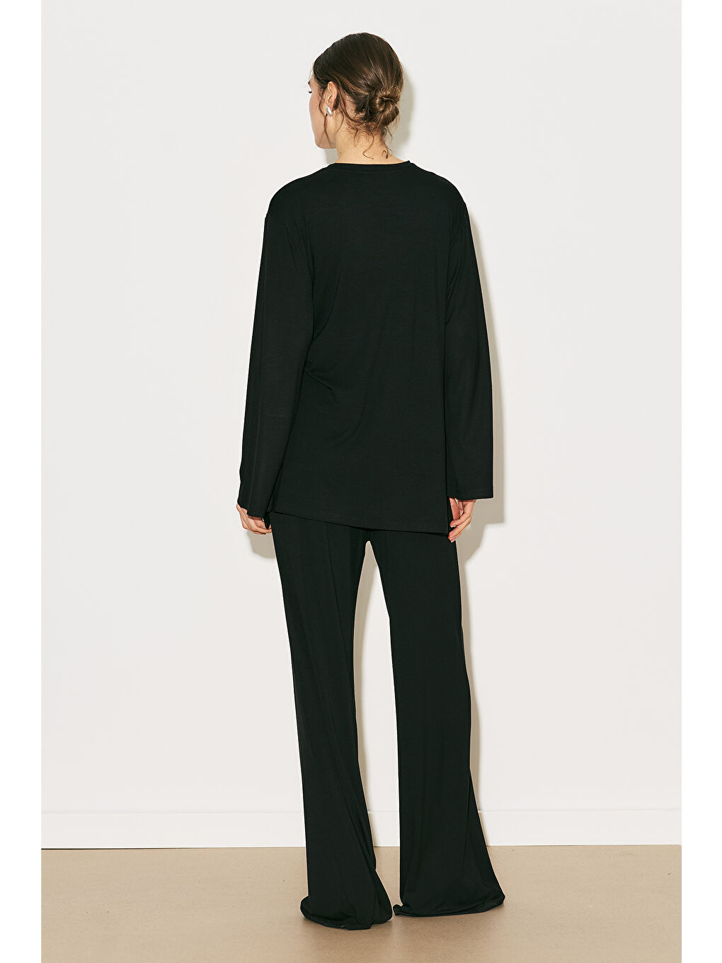 Easy Bağlama Detaylı Bluz Siyah-5