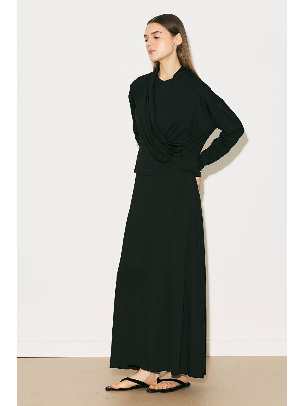 Easy Kruvaze Bluz Siyah