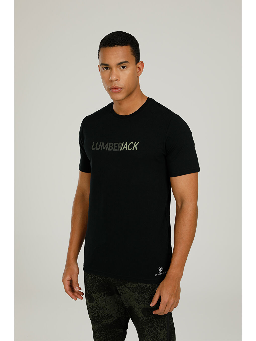 Lumberjack CT1031 DIMA LOGO T-SHIRT Siyah Erkek Kısa Kol T-Shirt