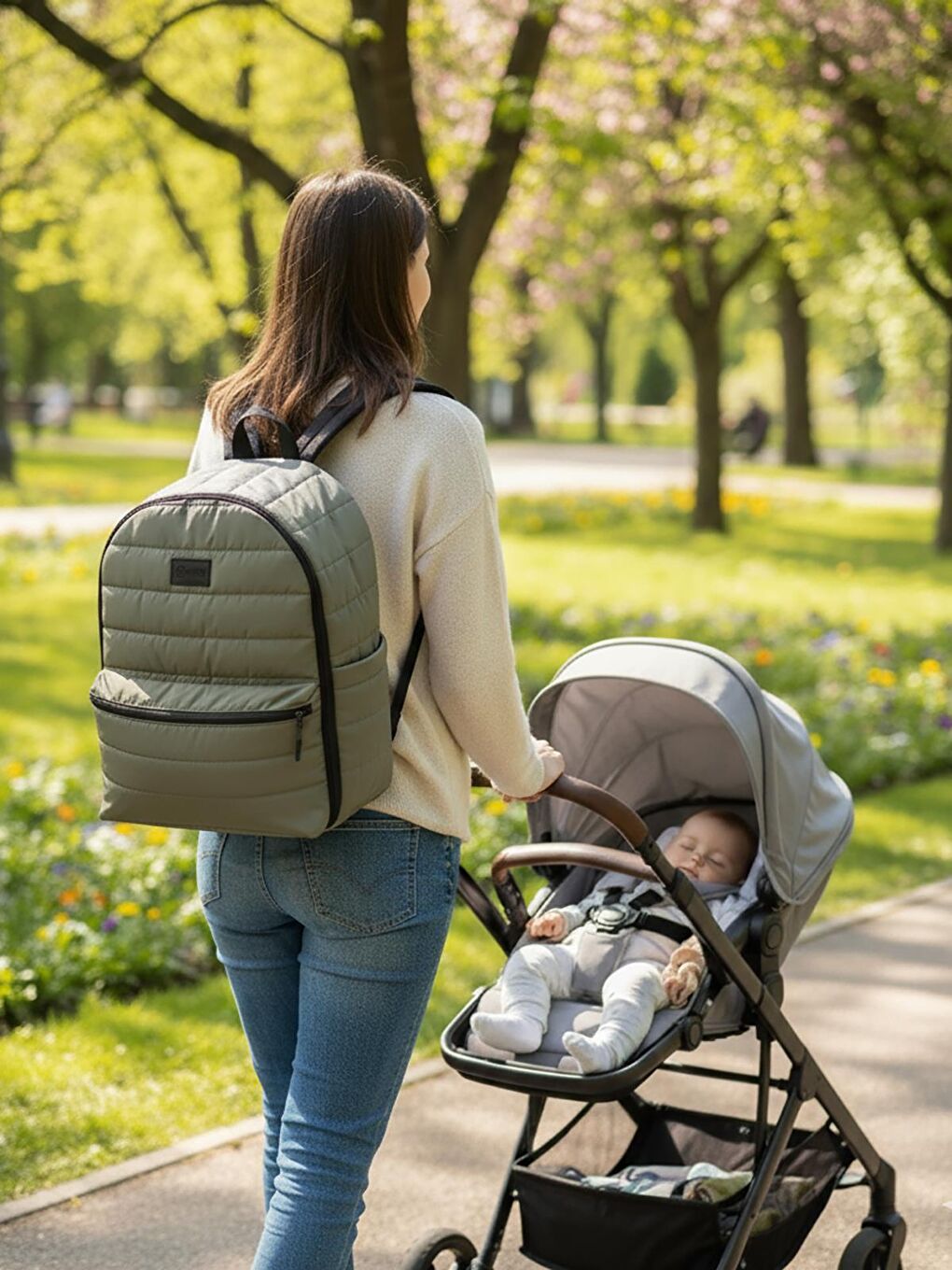 Selimiye Anne Bebek Bakım Çantası - Yeşil Standart-1