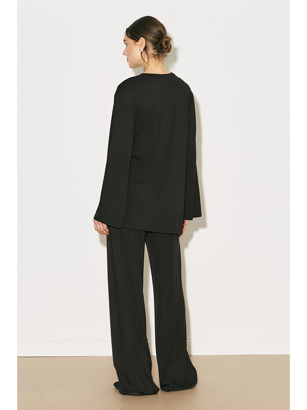 Easy Bağlama Detaylı Bluz Kahverengi-3