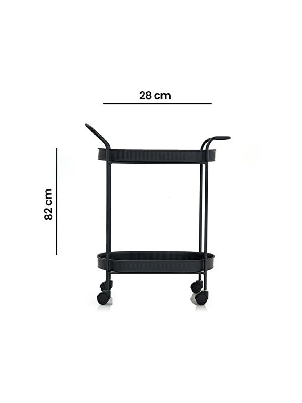 Elips Servis Arabası - Siyah-7
