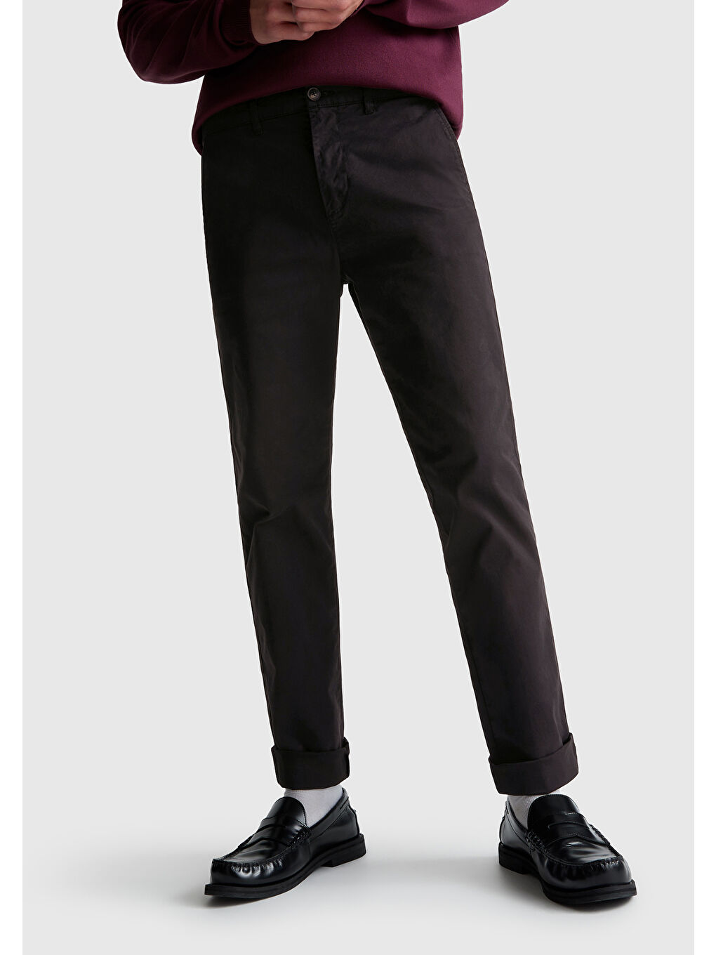 Erkek Siyah Slim Fit Chino Pantolon