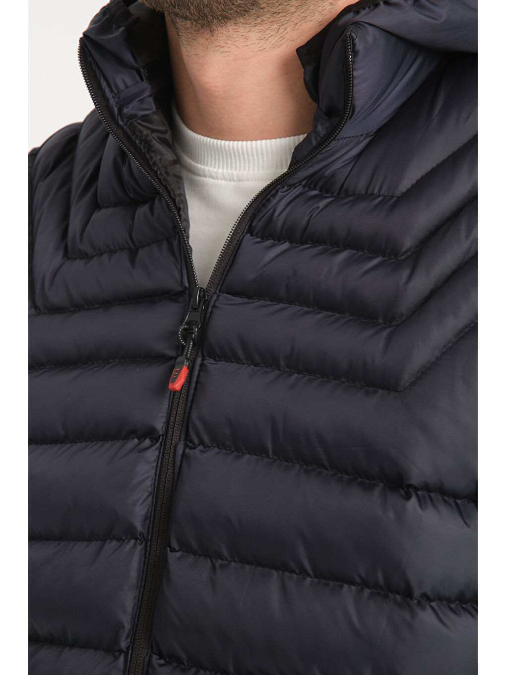 Lacivert Kapüşonlu Rodisport Baskılı Erkek Yelek 1015-2