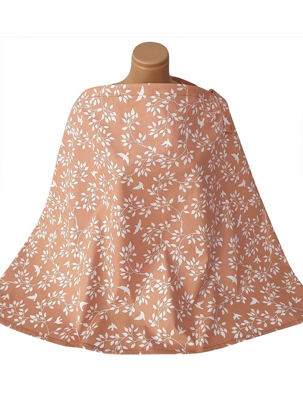 Çiçek Desenli Emzirme Önlüğü - Turuncu Standart