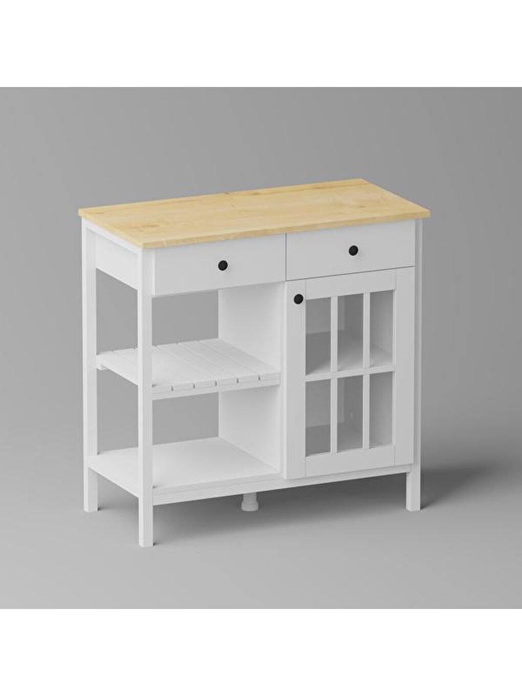 Çok Amaçlı Kahve Büfesi - Beyaz - 90 cm-7