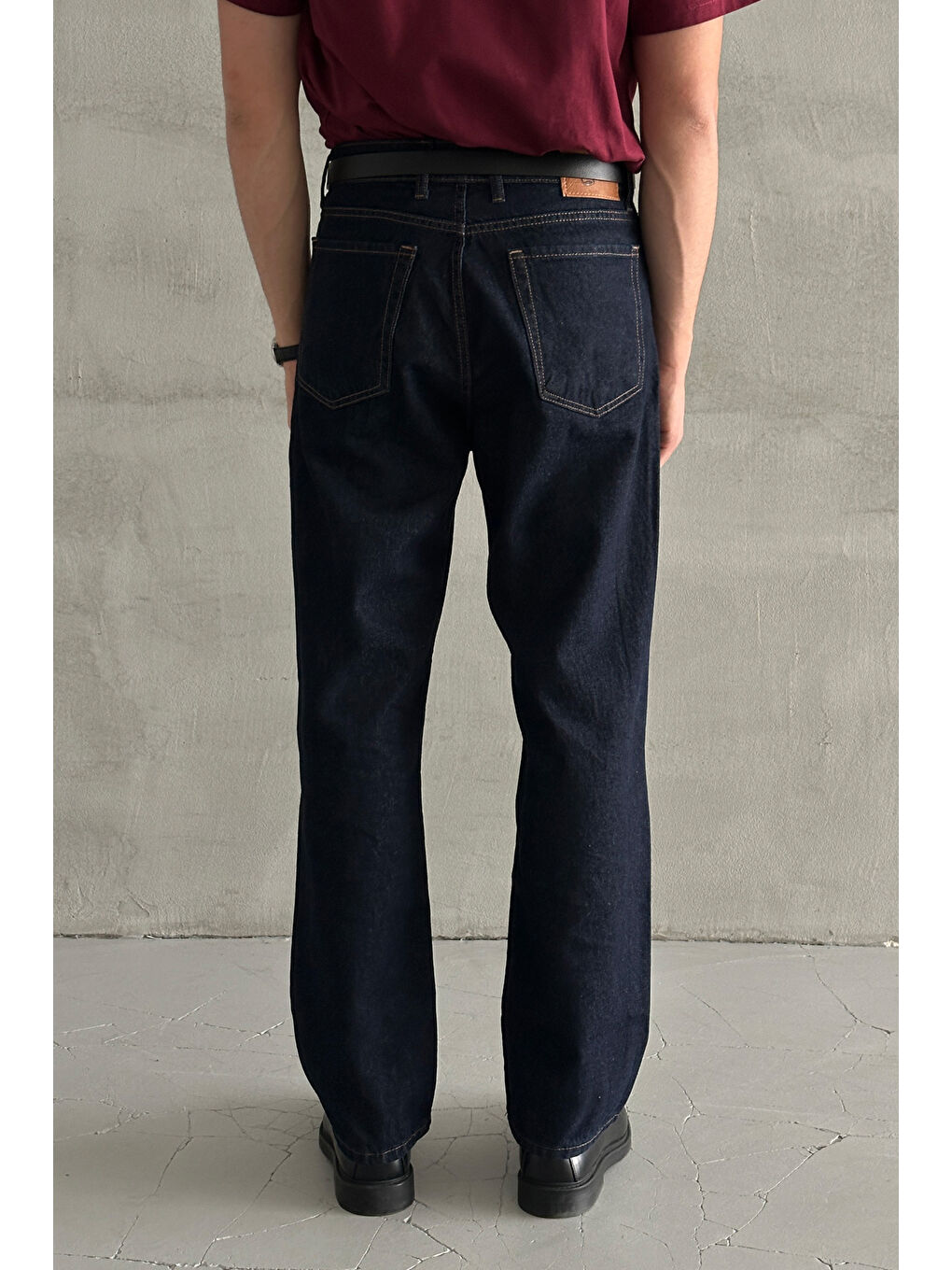 Lacivert Erkek Baggy Jean Pantolon-4