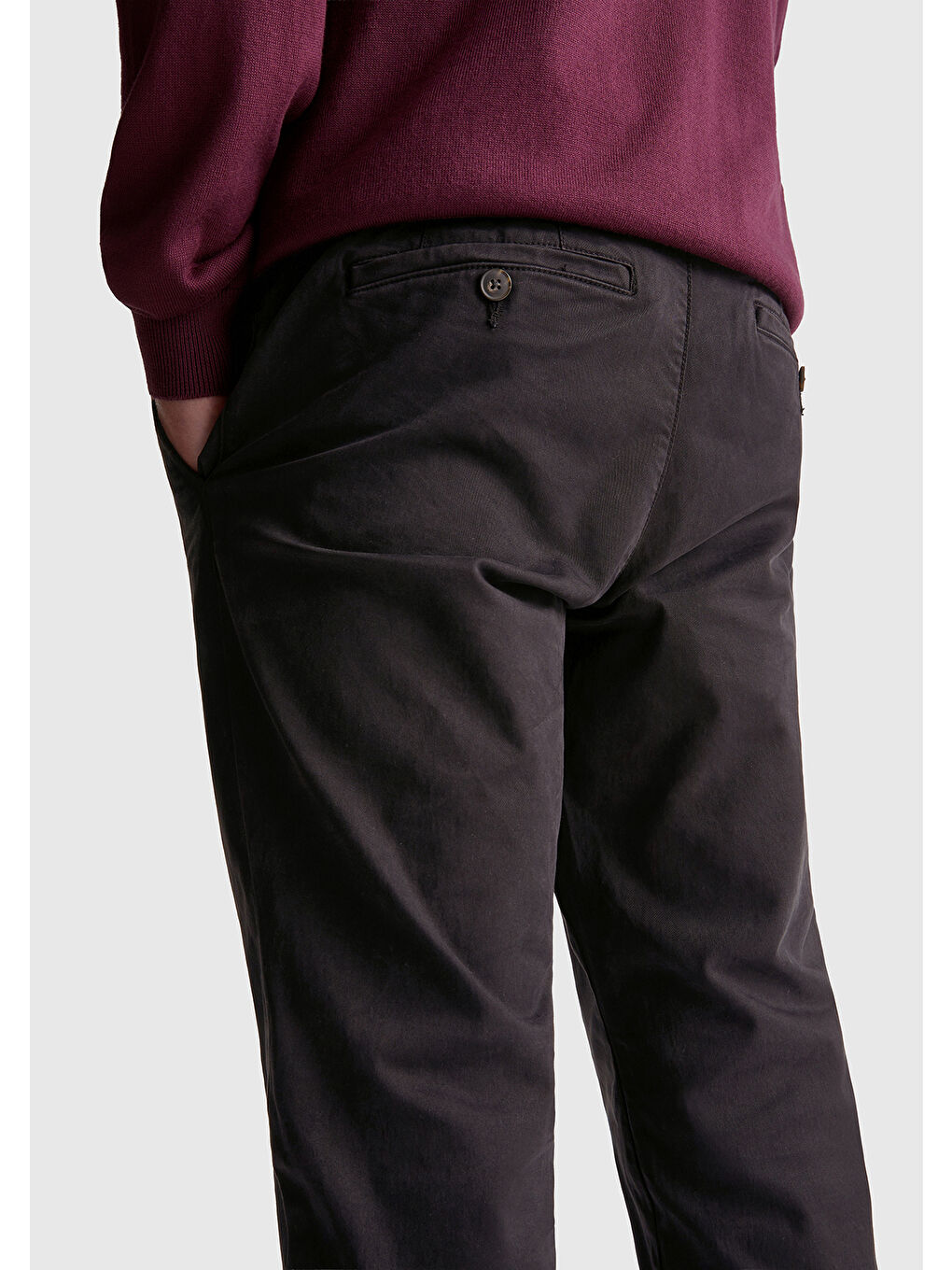 Erkek Siyah Slim Fit Chino Pantolon-5
