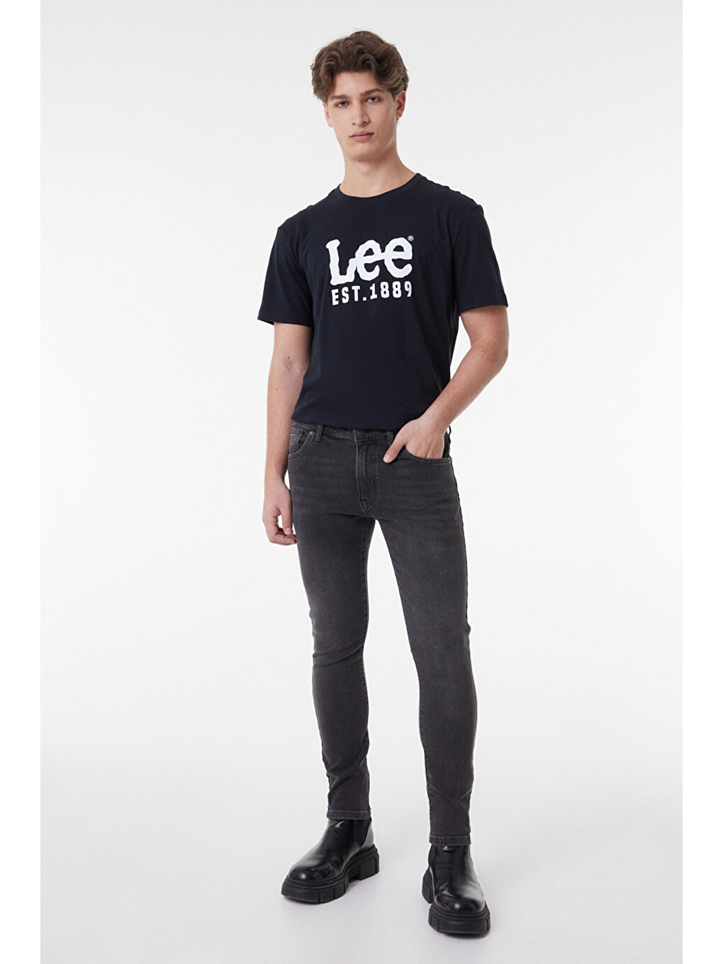 Skinny Fit Dar Kesim Normal Bel Antrasit Esnek Memphis Jean Pantolon