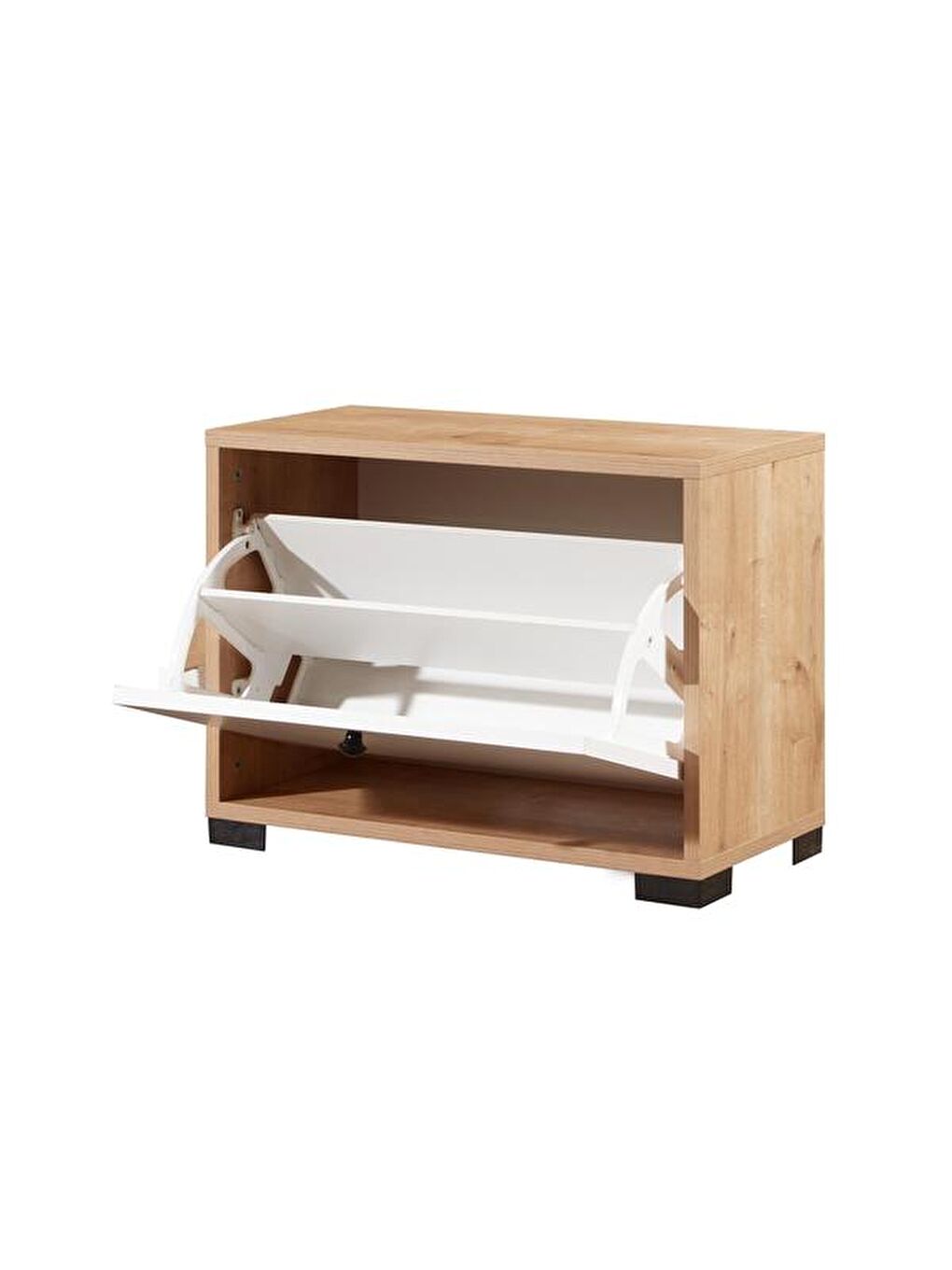 Kahverengi Aspendos Düşer Tek Kapak Ayakkabılık - Safir Meşe / Beyaz-5