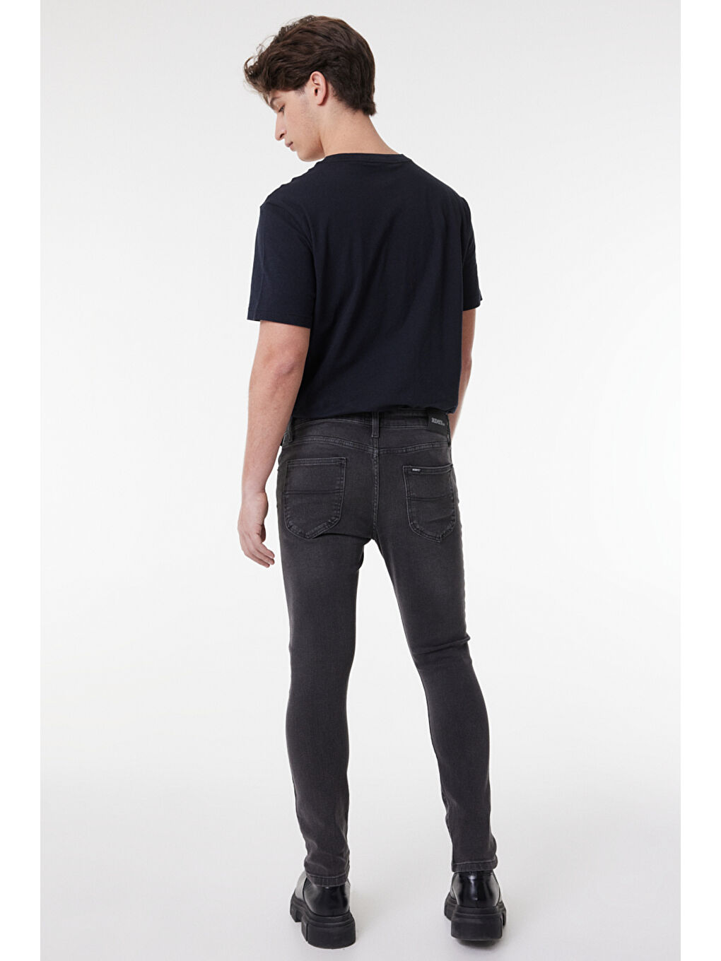 Skinny Fit Dar Kesim Normal Bel Antrasit Esnek Memphis Jean Pantolon-2