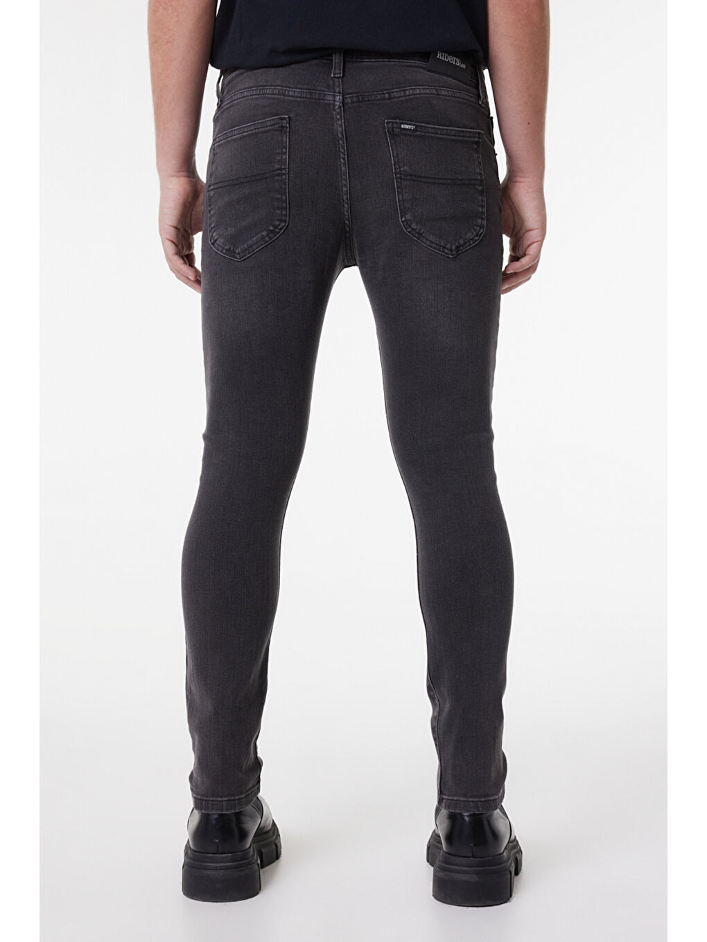 Skinny Fit Dar Kesim Normal Bel Antrasit Esnek Memphis Jean Pantolon-3