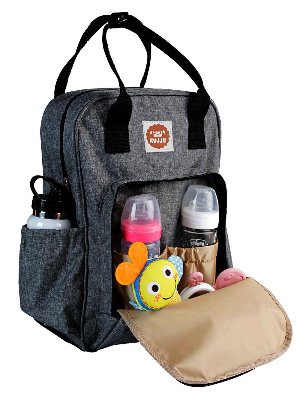 Anne Bebek Bakım Sırt Çantası - Gri Standart-6