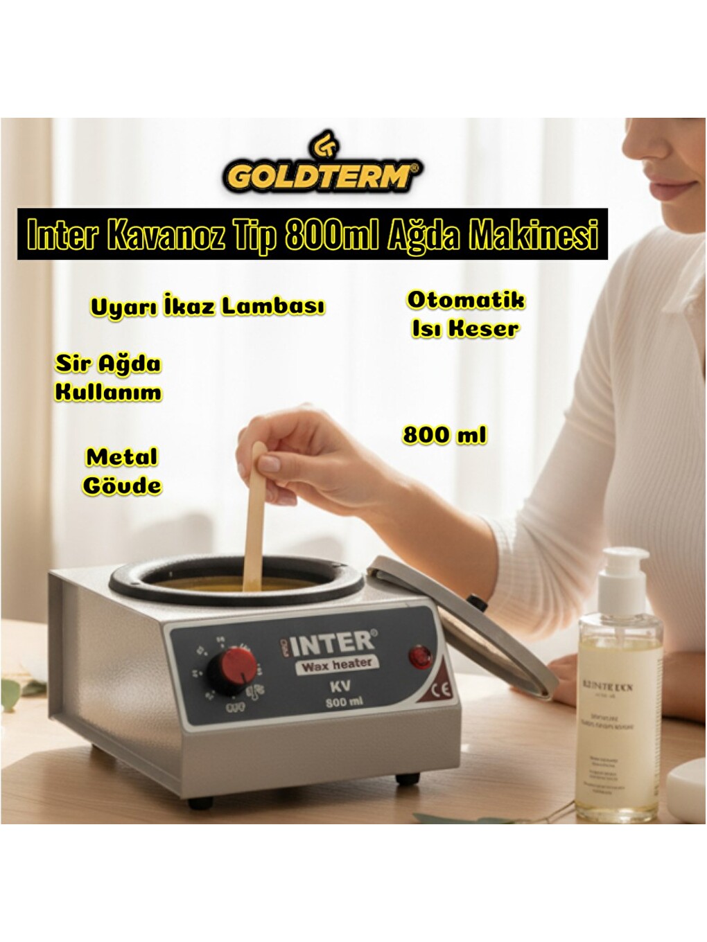 Inter Metal Gövde Konserve Kavanoz Ağda Isıtıcı 800ML