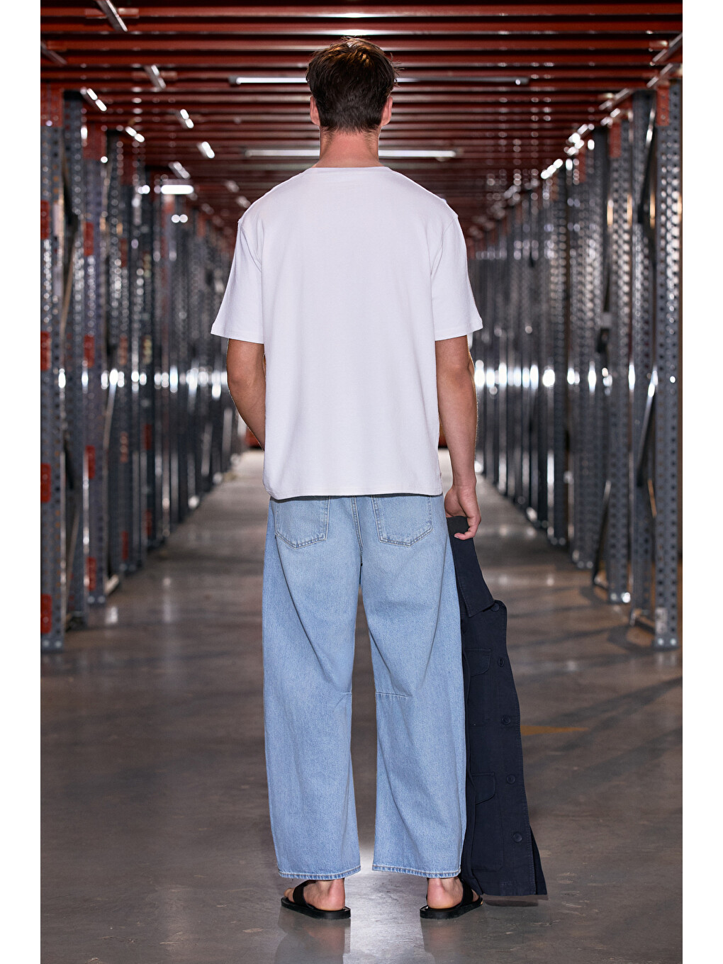 Saımon Erkek %100 Organik Pamuklu Yuvarlak Yakalı Nakış Detaylı Regular Fit Ekru T-shirt-1