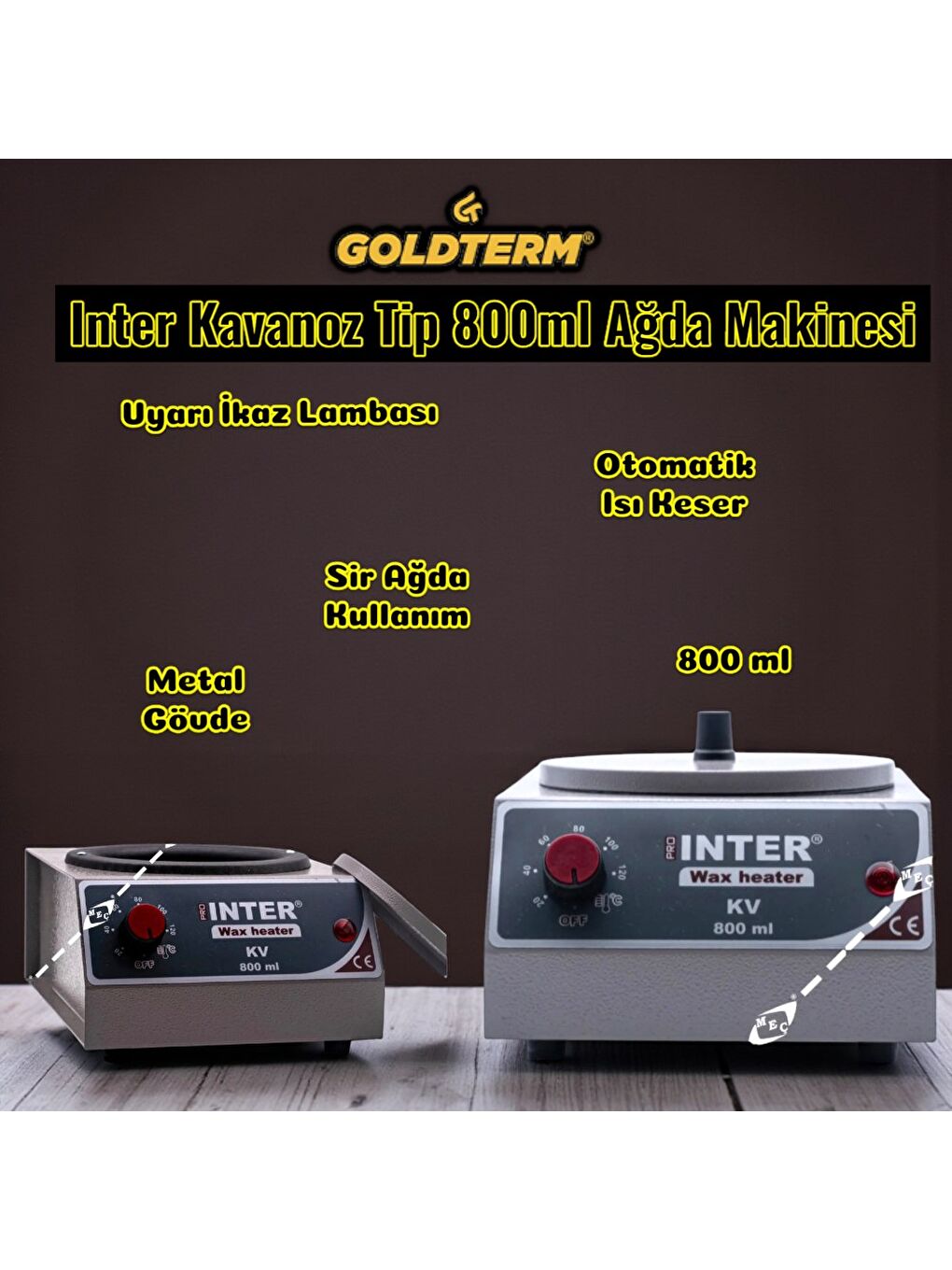 Inter Metal Gövde Konserve Kavanoz Ağda Isıtıcı 800ML-1