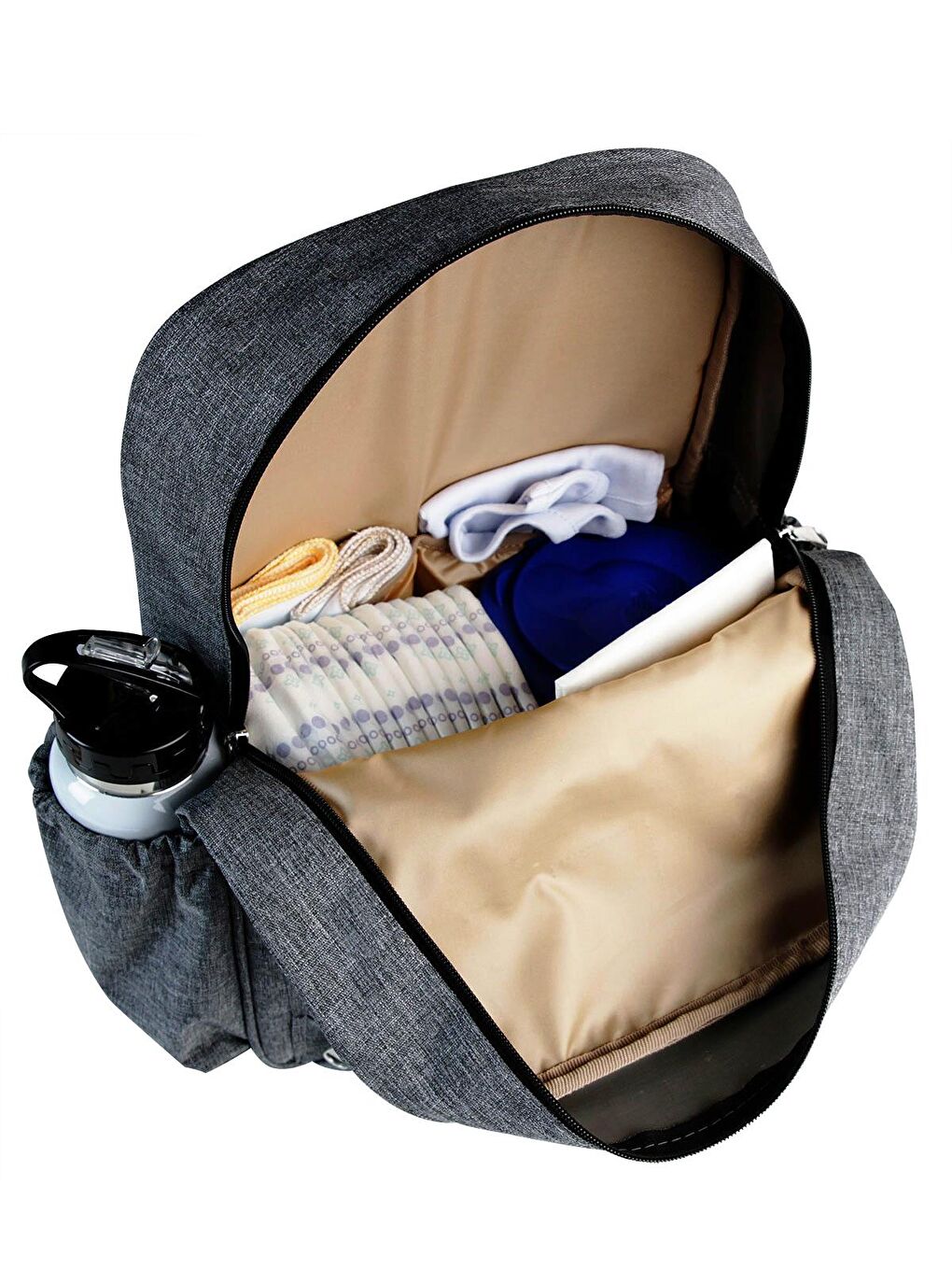 Anne Bebek Bakım Sırt Çantası - Gri Standart-9