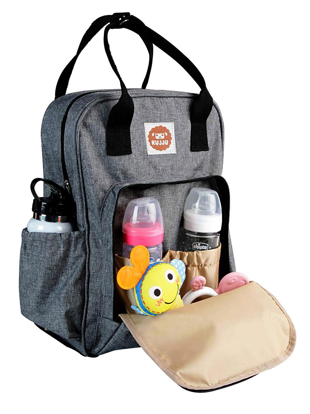 Anne Bebek Bakım Sırt Çantası - Gri Standart-10