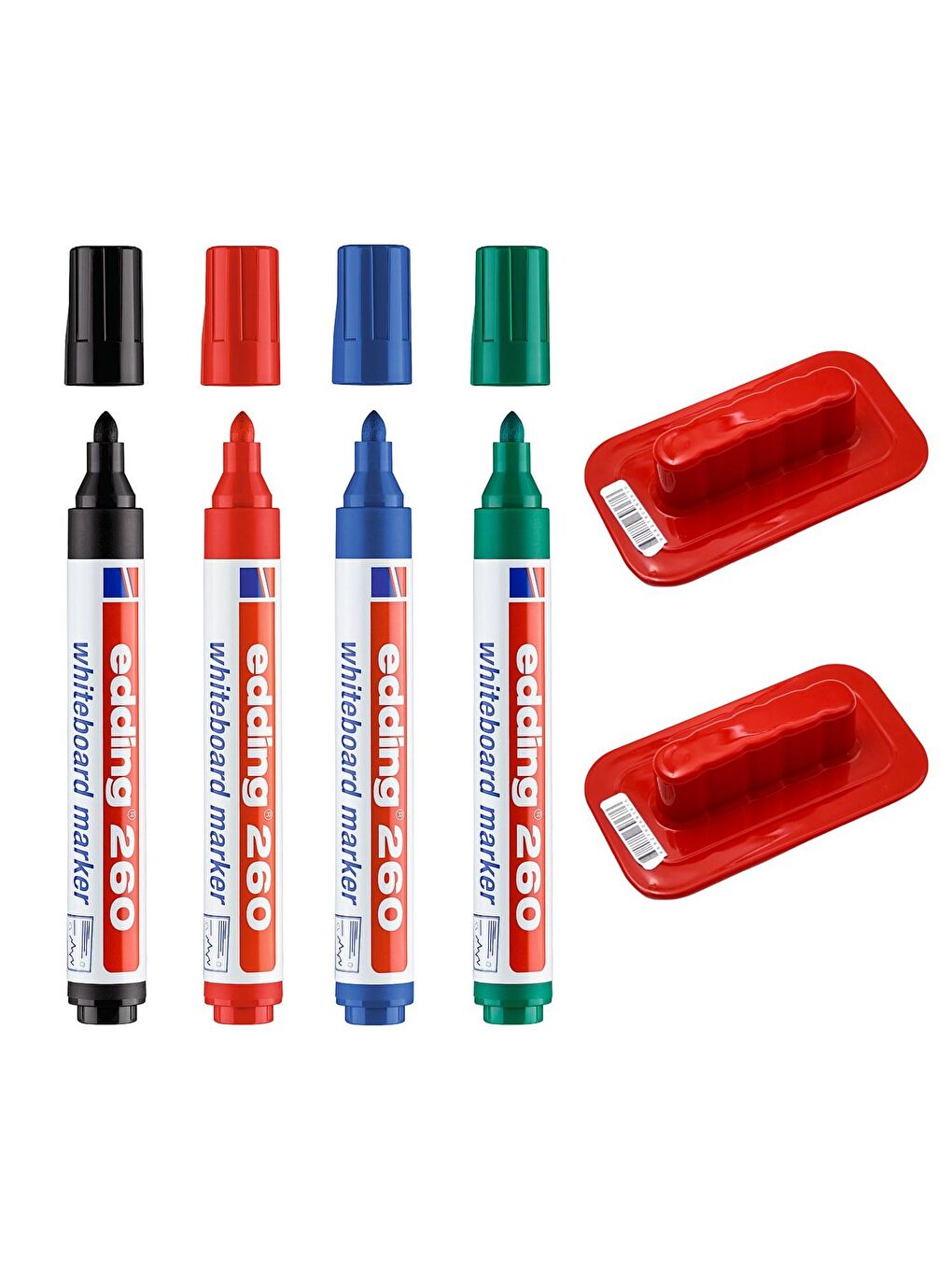 260 Beyaz Yazı Tahtası Kalemi 4 Renk + Tahta Silgisi 2 Adet