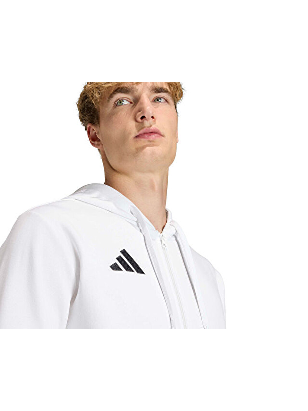 Ent26 Fz Hood Erkek Futbol Kamp Fermuarlı Sweatshirt Kf5943 Beyaz-3