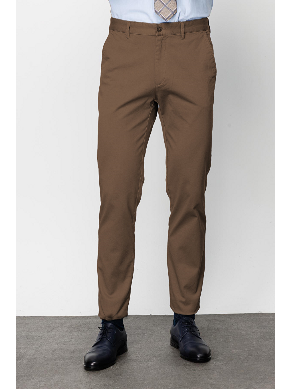 Bej Camel Erkek Pamuklu Kumaş Pantolon – Rahat Kalıp Günlük Ofis Stili-3