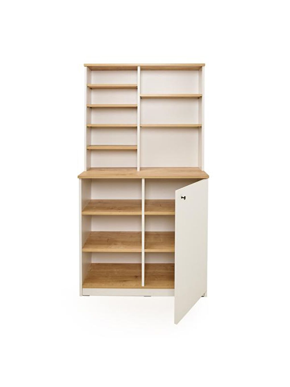 Kahverengi Swan Çok Amaçlı Dolap - Safir Meşe / Beyaz-3